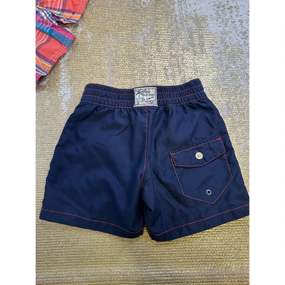 POLO RALPH LAUREN Toddler Boy Preppy Plaid Swim Trunks Bundle Summer Vacation 3T